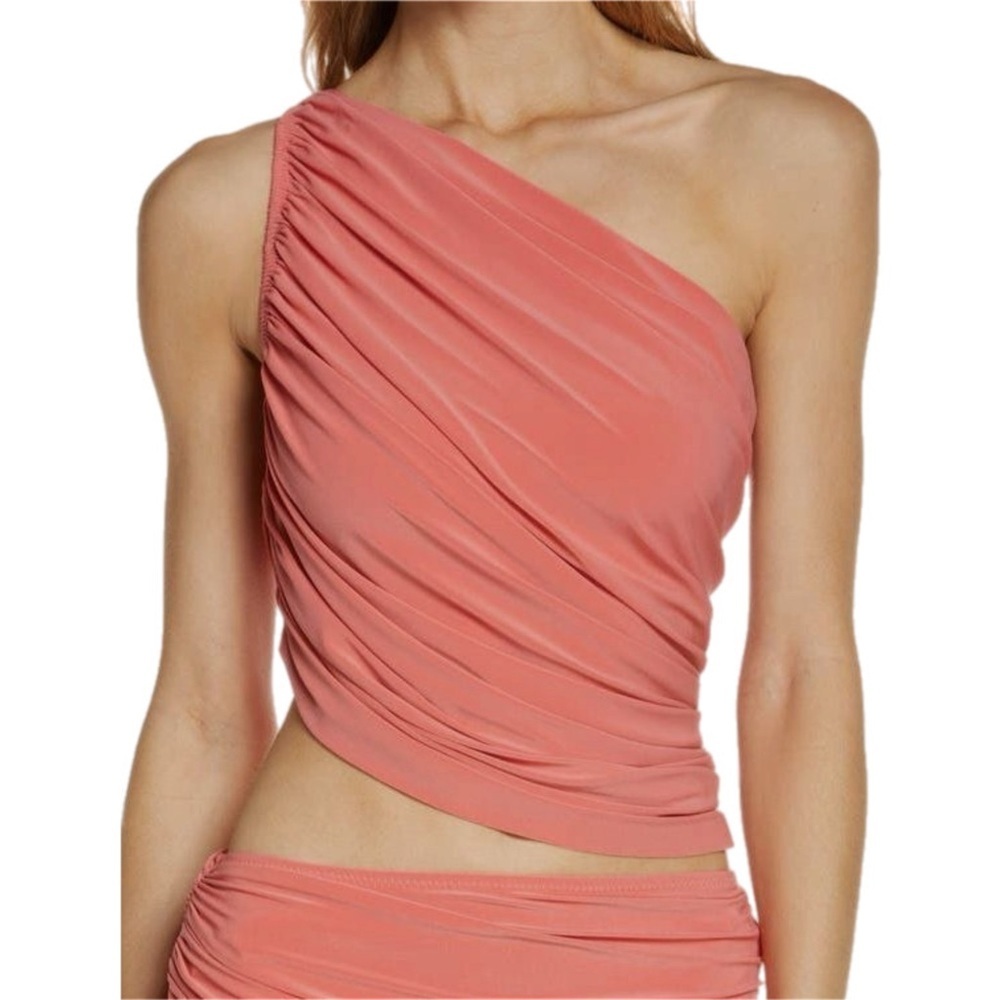 Norma kamali one shoulder draped top